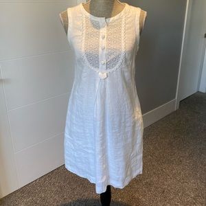 Banana Republic White Linen Dress with Pockets